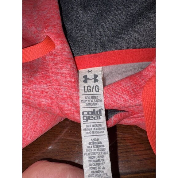 Under Armour Hoodie  Cold Gear Women Large Pullover Orangu - Picture 7 of 7